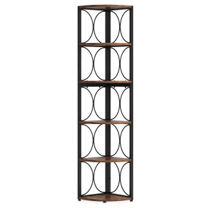 67" 6-Tier Rustic Corner Shelf