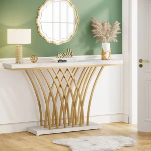 59" Gold & Black Console Table