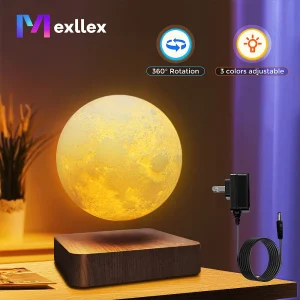 Magnetic Floating Moon Lamp with 3-Color LED