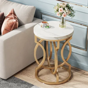 20" Side Table with Unique O-Shaped Base